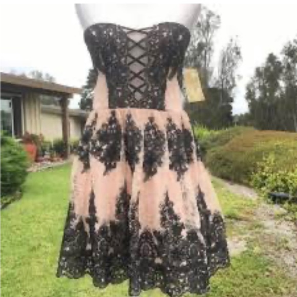 TRIXXI PROM DRESS COQUETTE GIRLY CORE PINK RETRO LACE SEQUINED IN SIZE 3 - Picture 3 of 7